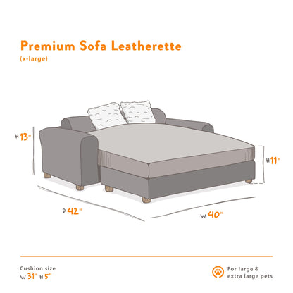 Moots Premium Leatherette Pets Sofa Luxury Leatherette Dog Sofa Couch for Extra Large Pets