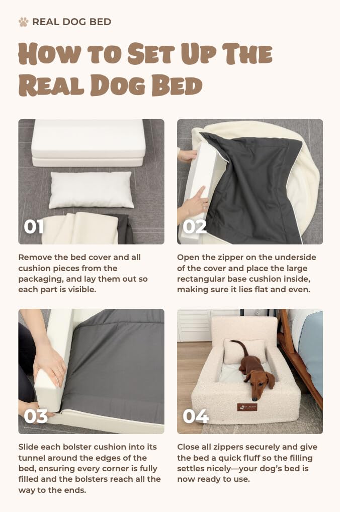 Pelsbarn Orthopedic Memory Foam Dog Bed Waterproof Washable Pet Mattress