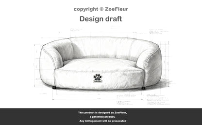 ZoeFleur Luxury Plush Velvet Dog Sofa Bed Washable Pet Couch for Large Dogs