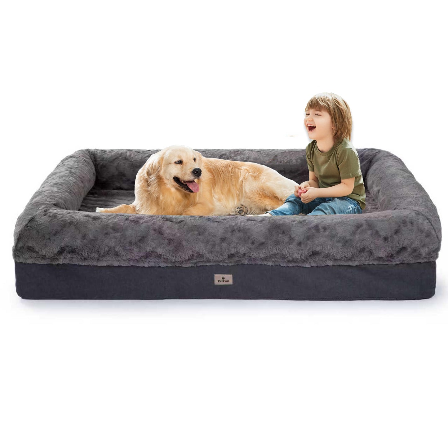 PetFun Orthopedic Memory Foam Dog Bed with Waterproof Liner Washable Cover