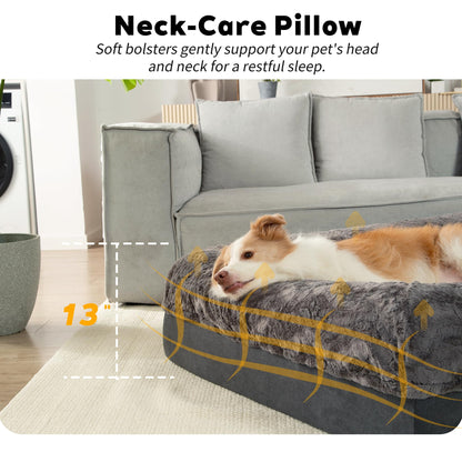PetFun Orthopedic Memory Foam Dog Bed with Waterproof Liner Washable Cover