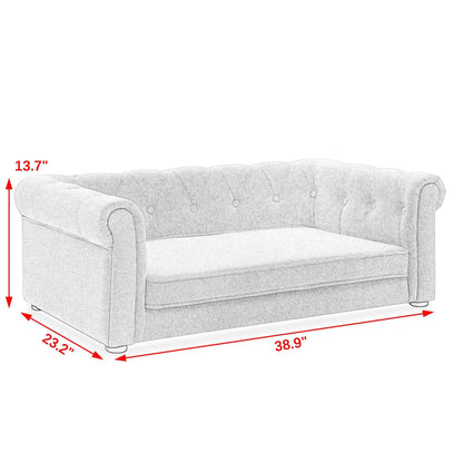 HeyTails Orthopedic Dog Sofa Bed with Backrest & Armrests for Medium Large Dogs