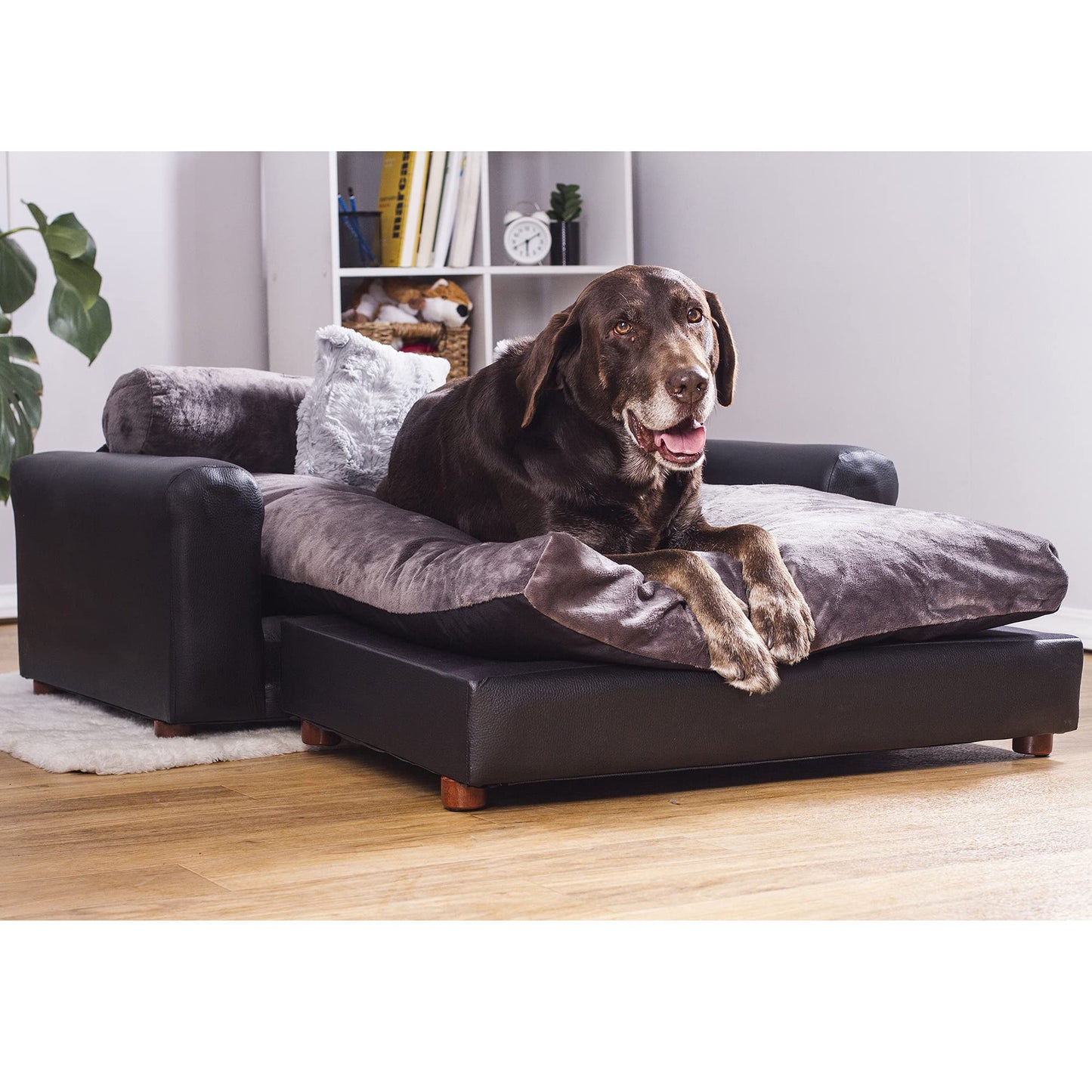 Moots Premium Leatherette Pets Sofa Luxury Leatherette Dog Sofa Couch for Extra Large Pets